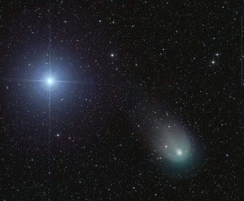 ء Vega and Comet 12P/Pons-Brooks