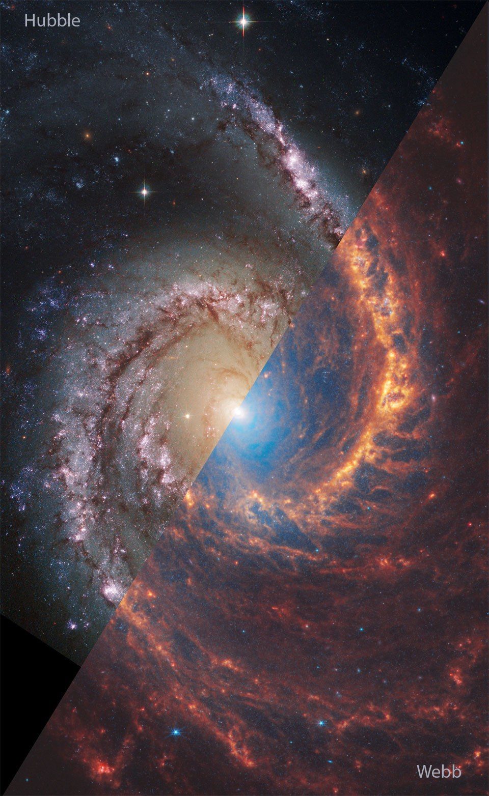 ء NGC 1566: یک کهکشان مارپیچی از وب و هابل