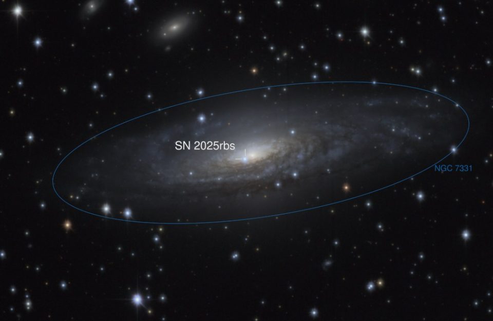 ابرنواختر 2025rbs در کهکشان NGC 7331